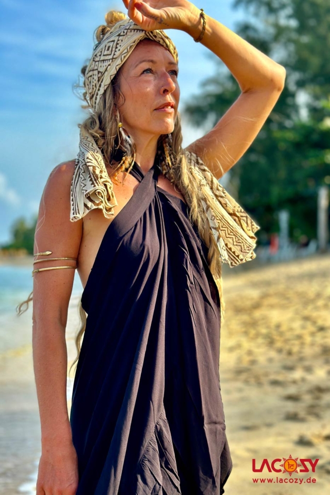 Wickelrock und Boho Kleid AKAMI | BLACK – Bild 3