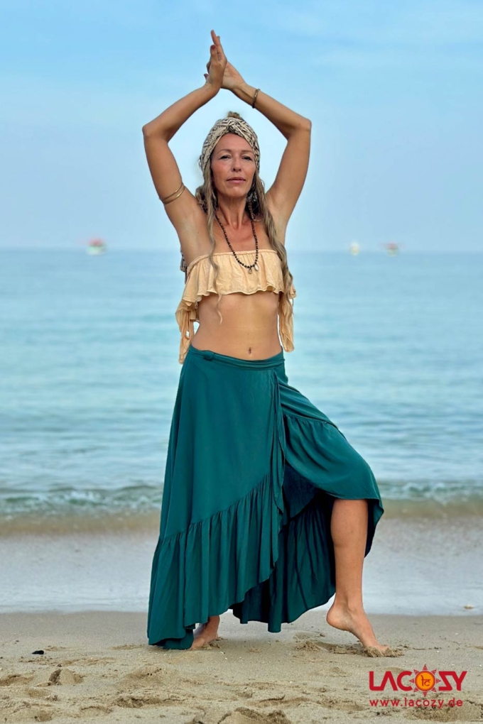 Wickelrock und Boho Kleid AKAMI | JUNGLE GREEN – Bild 2