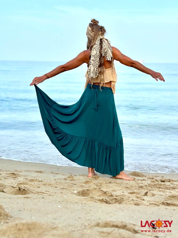Wickelrock und Boho Kleid AKAMI | JUNGLE GREEN – Bild 4