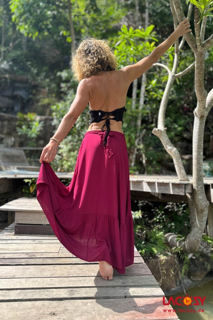 Wickelrock und Boho Kleid AKAMI | WEINROT