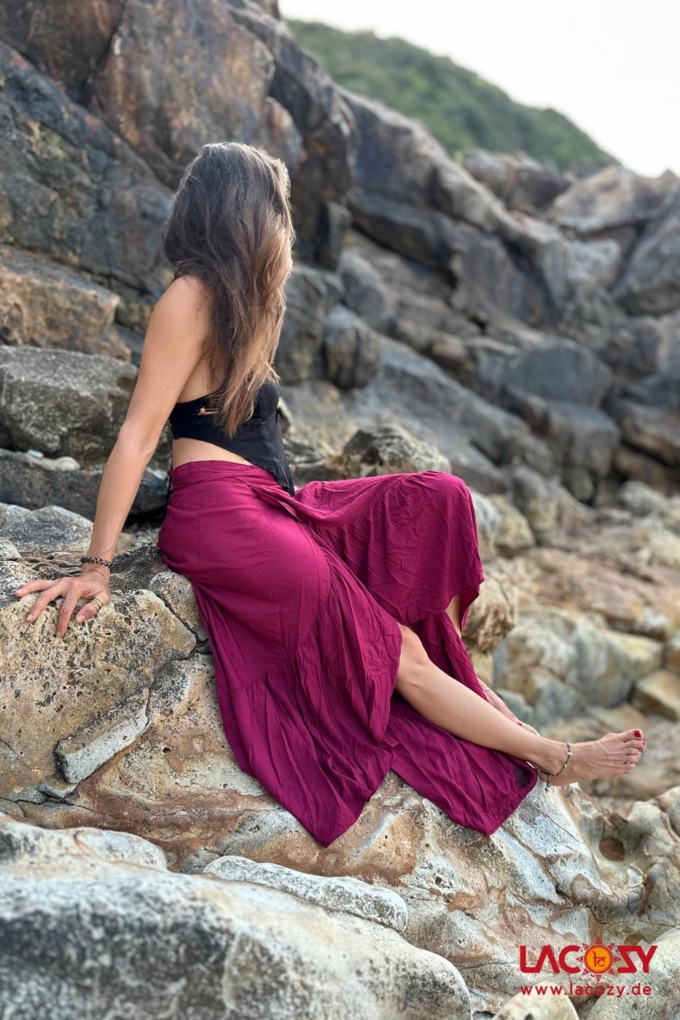 Wickelrock und Boho Kleid AKAMI | WEINROT – Bild 6