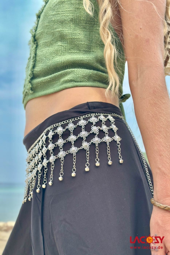 Bauchtanzkette ALVA | verstellbarer Metallgürtel mit Glöckchen – Bild 5