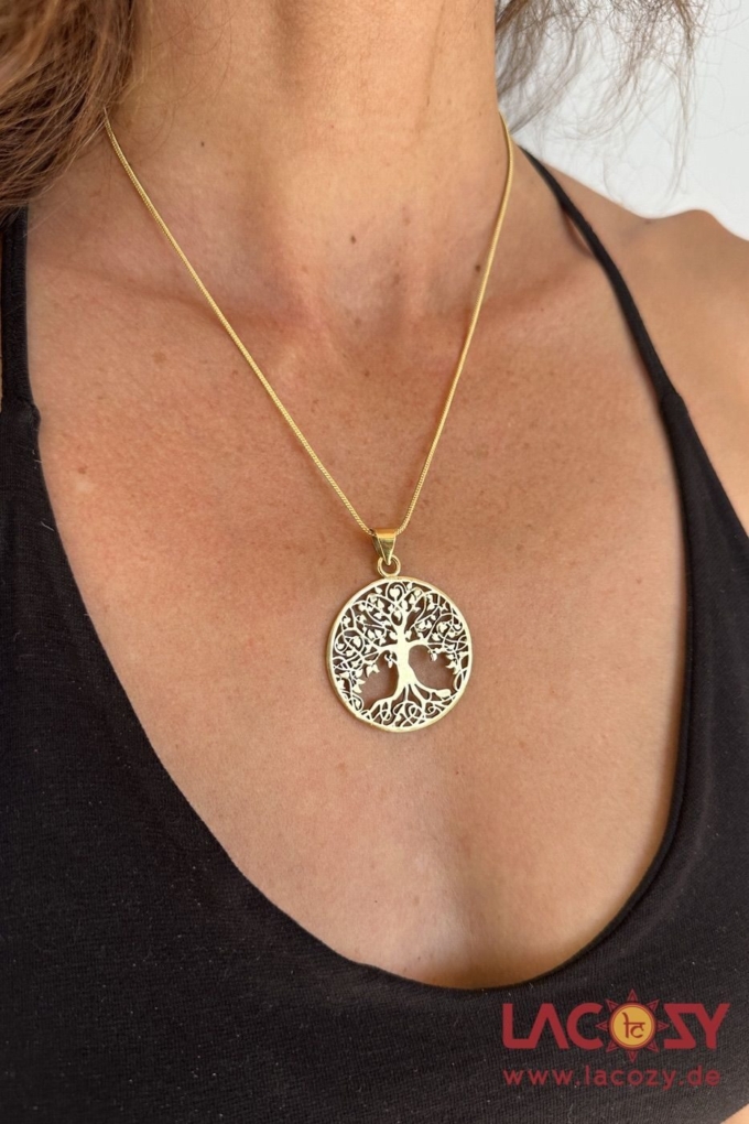 Lebensbaum Kette SILVA | Yggdrasil | Gold – Bild 4