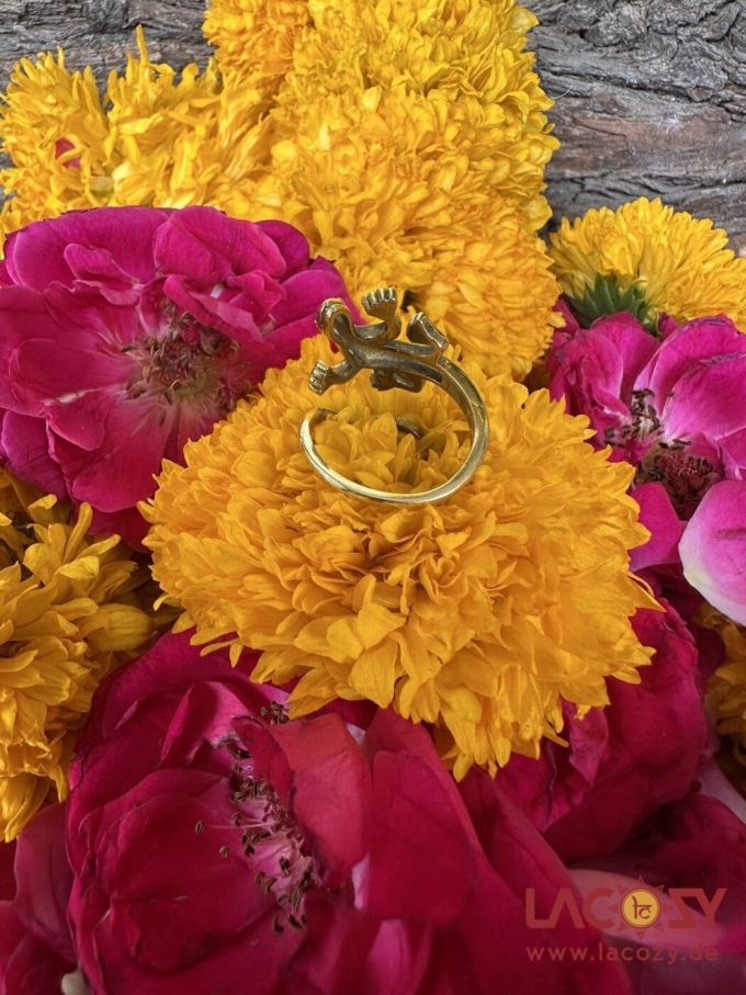 Verspielter GECKO Ring  | Gold – Bild 4