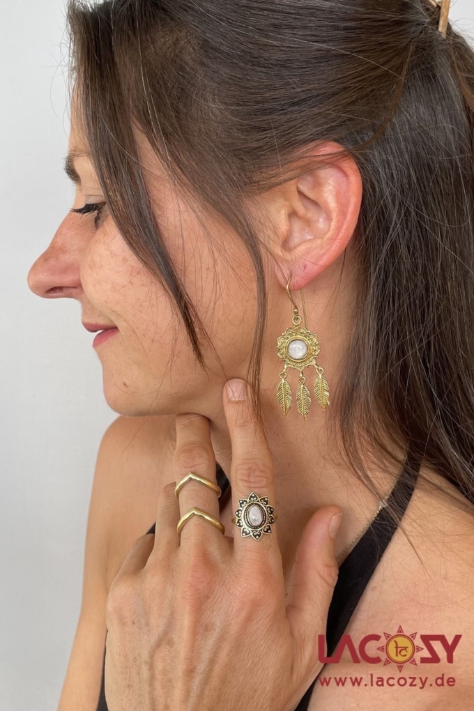 Mondstein Ring INDIRA  | Gold – Bild 2