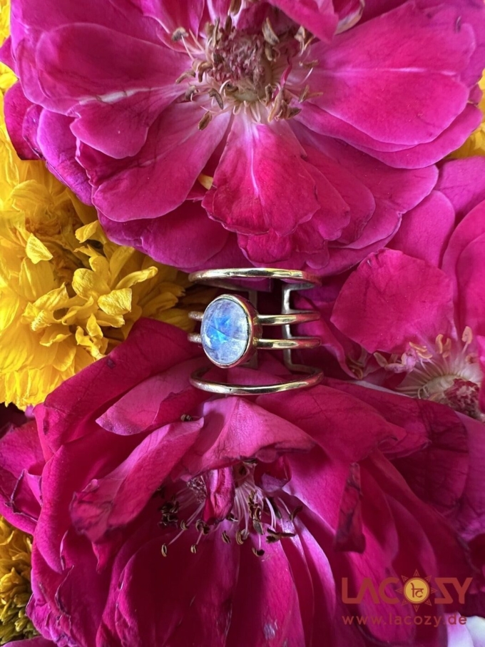Mondstein Ring LUNA | Gold – Bild 3