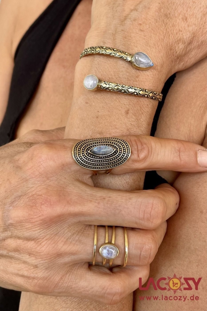 Mondstein  Ring SELENE  | Gold – Bild 5