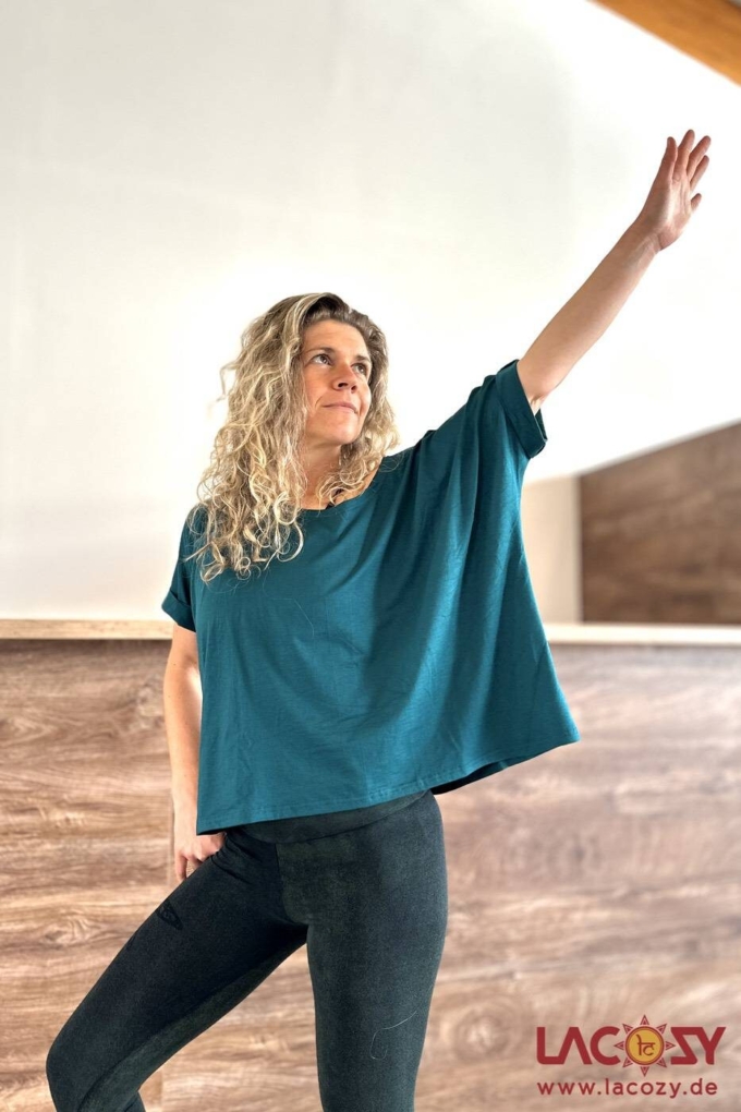 Weiches Basic T-Shirt FIA | Relaxed Yoga Shirt | Petrol – Bild 5