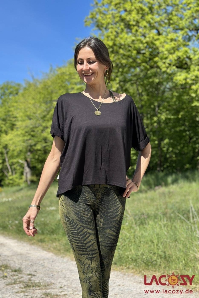 Weiches Basic T-Shirt FIA | Relaxed Yoga Shirt | Schwarz