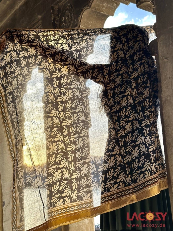 Blockprint Sarong | Baumwolltuch JASMIN – Bild 2