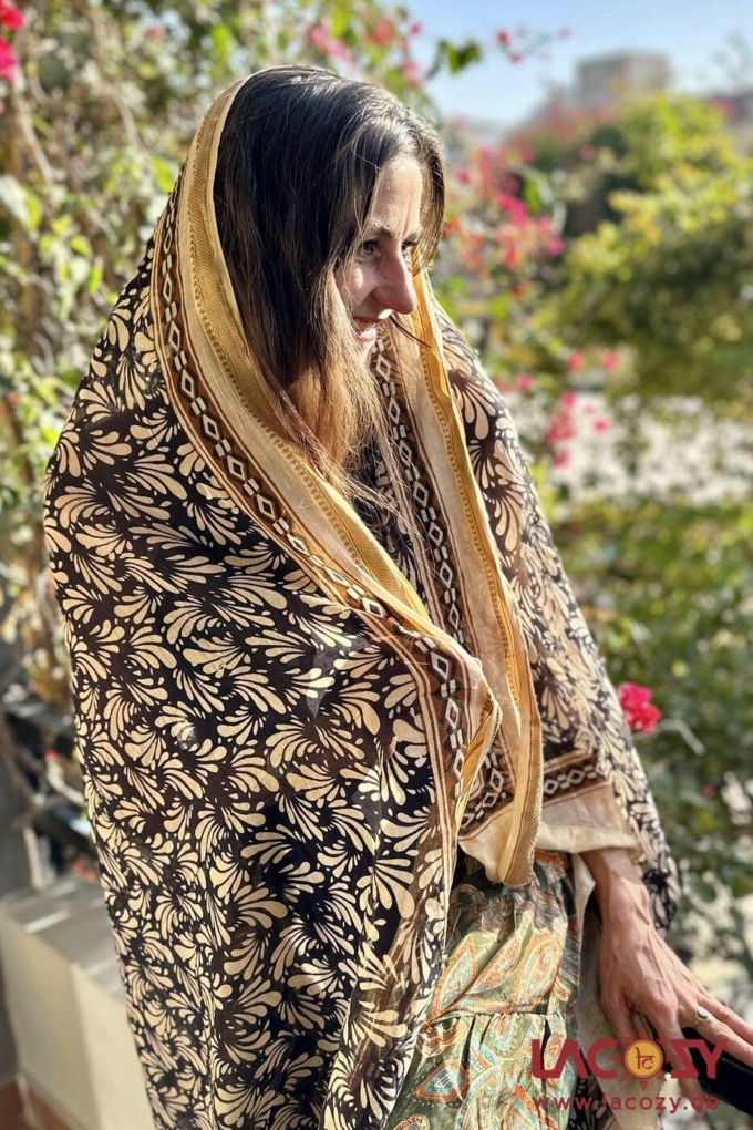 Blockprint Sarong | Baumwolltuch JASMIN – Bild 4