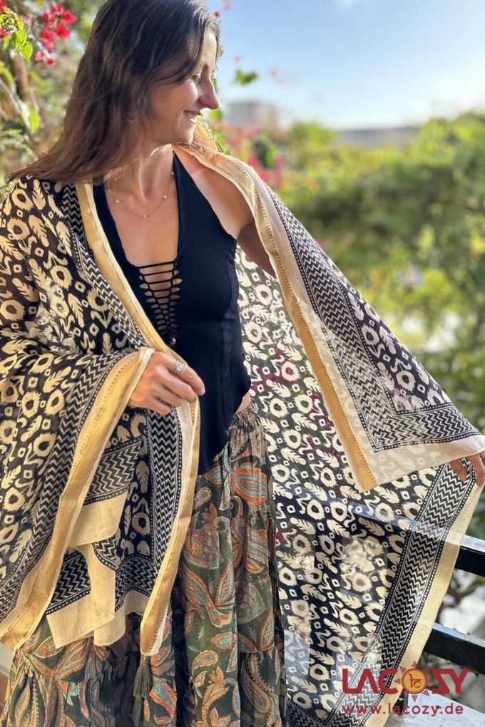 Blockprint Sarong | Baumwolltuch NOOR – Bild 3