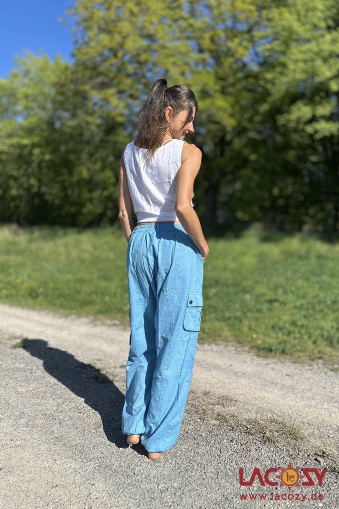 Unisex Haremshose Sarouel HELLBLAU – Bild 3