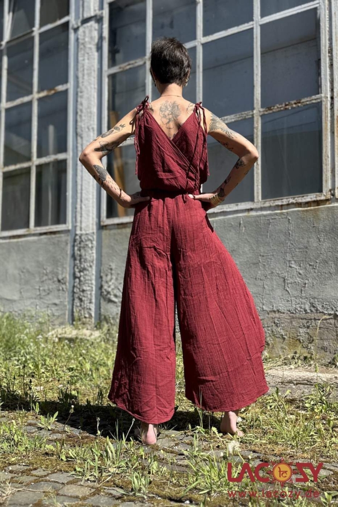 Jumpsuit mit Beinschlitz KESHA Overall | BORDEAUX – Bild 2