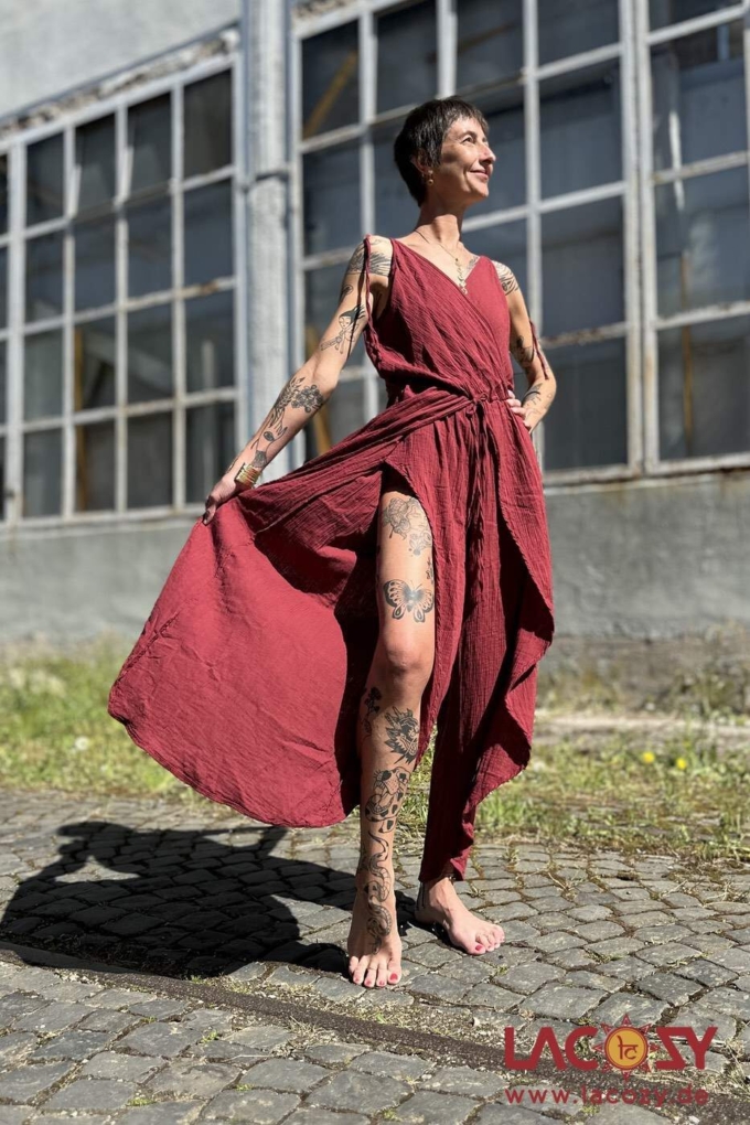 Jumpsuit mit Beinschlitz KESHA Overall | BORDEAUX – Bild 3