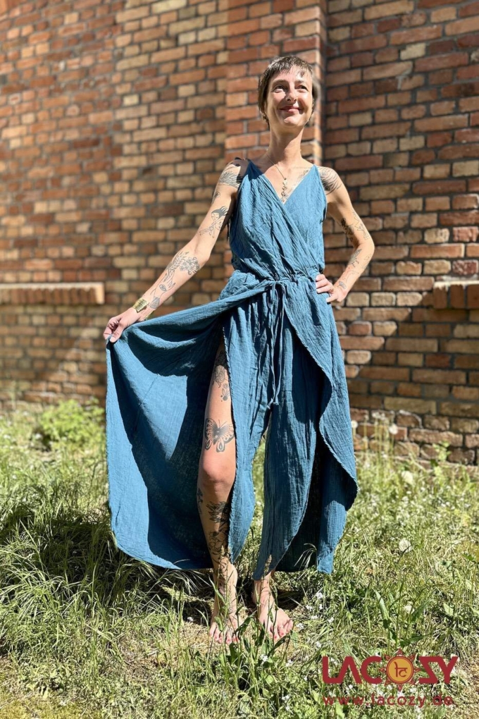 Jumpsuit Overall mit Beinschlitz KESHA | PETROL
