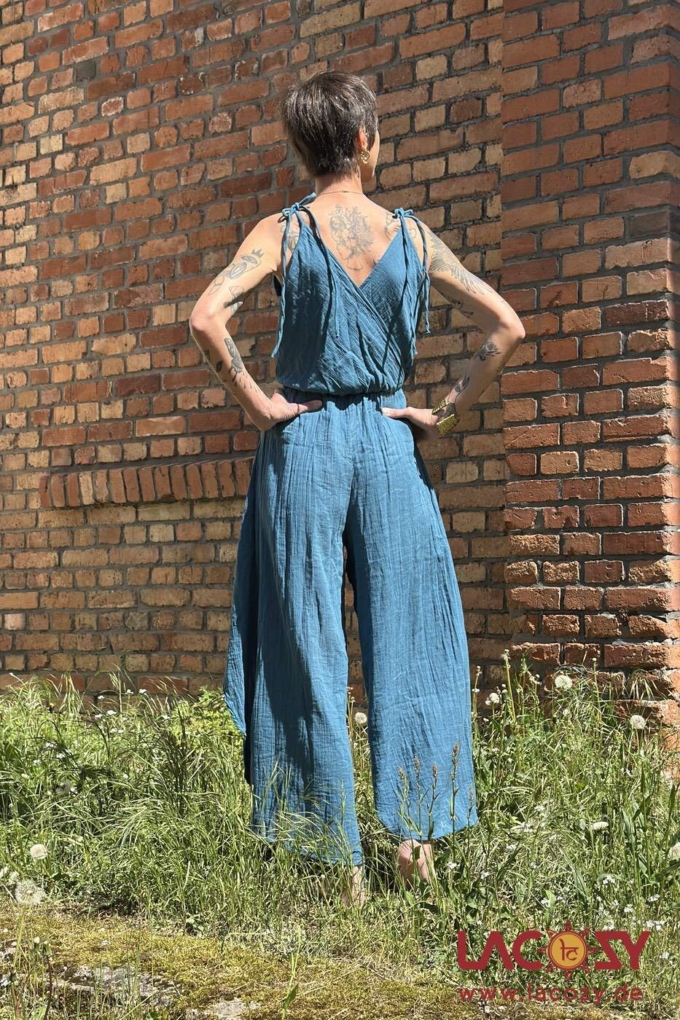 Jumpsuit Overall mit Beinschlitz KESHA | PETROL – Bild 2