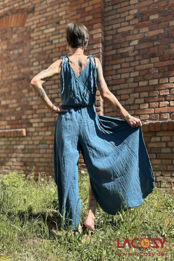 Jumpsuit Overall mit Beinschlitz KESHA | PETROL – Bild 4