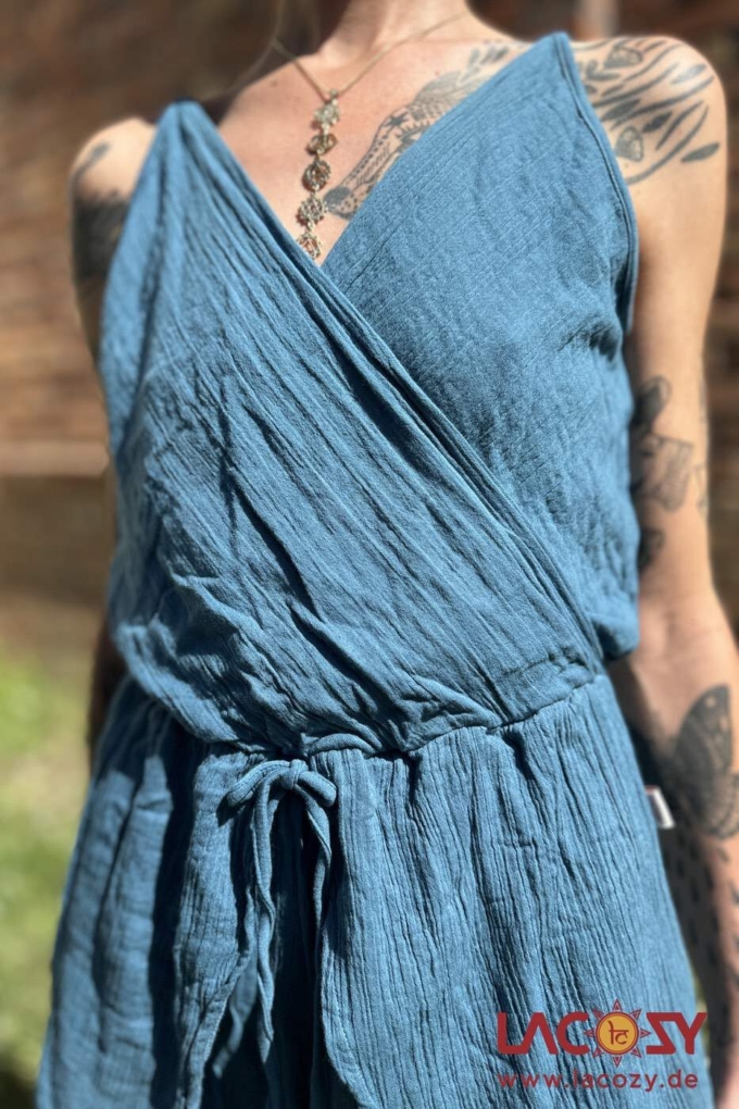 Jumpsuit Overall mit Beinschlitz KESHA | PETROL – Bild 5