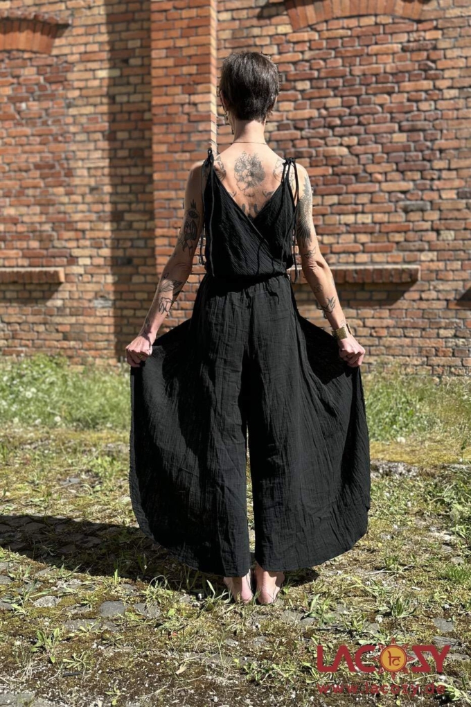 Jumpsuit Overall mit offenem Bein KESHA | SCHWARZ – Bild 3