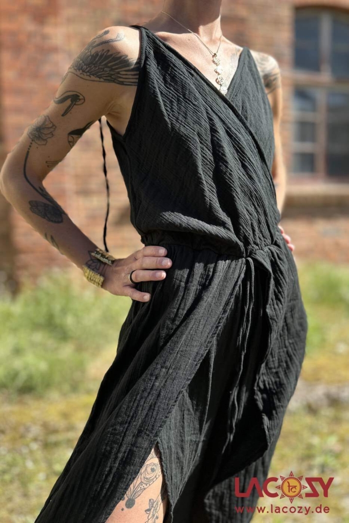 Jumpsuit Overall mit offenem Bein KESHA | SCHWARZ – Bild 4
