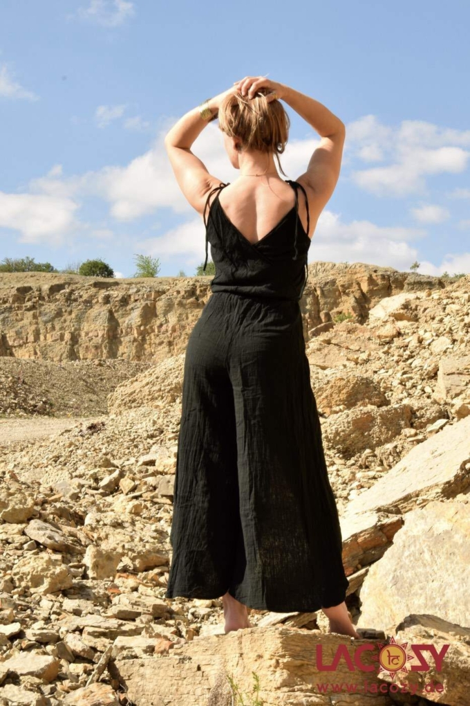 Jumpsuit Overall mit offenem Bein KESHA | SCHWARZ – Bild 6