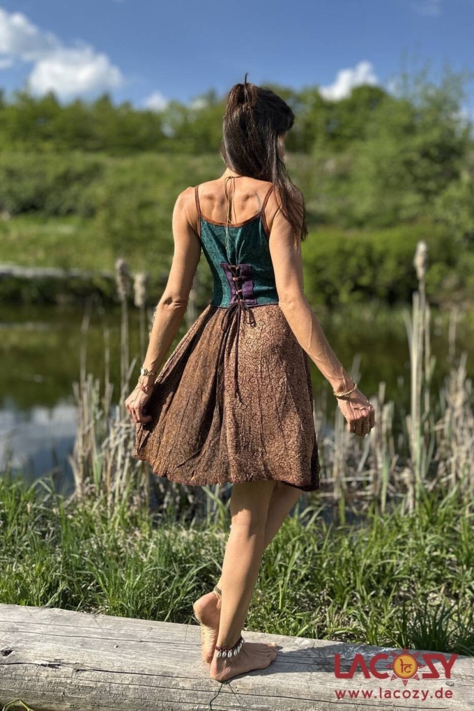 Hippie Sommerkleid SIENNA | Braun – Bild 2
