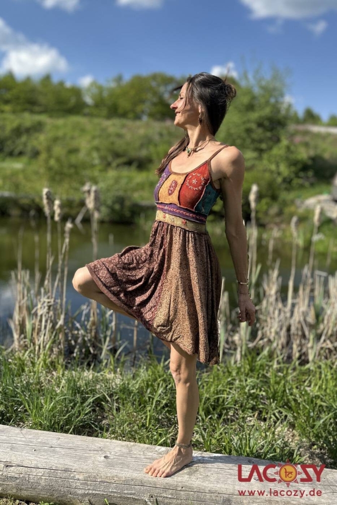 Hippie Sommerkleid SIENNA | Braun – Bild 3