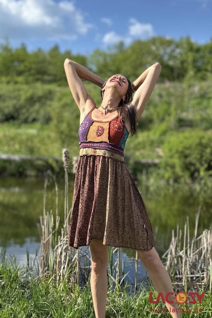 Hippie Sommerkleid SIENNA | Braun – Bild 4