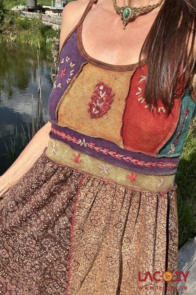 Hippie Sommerkleid SIENNA | Braun – Bild 5