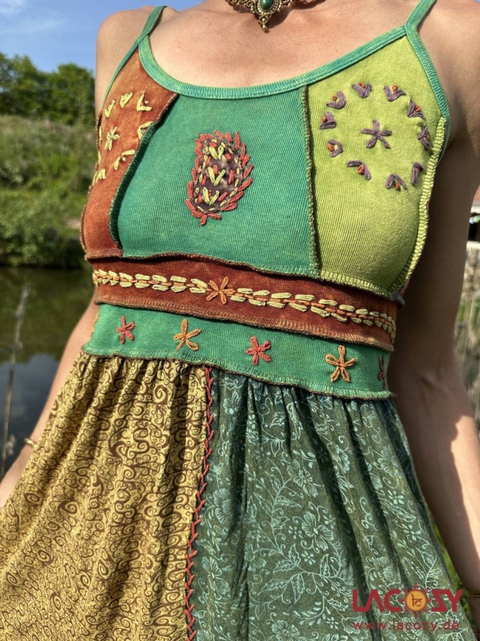 Hippie Sommerkleid SIENNA | Grün – Bild 4