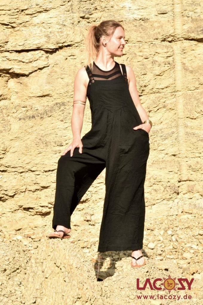 Latzhose ARI mit weitem Bein | SCHWARZ – Bild 5