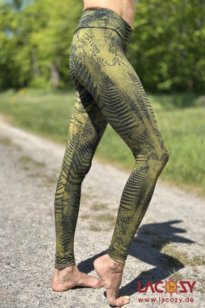 Leggins mit FARN Musterung | Gelb- Grün – Bild 2