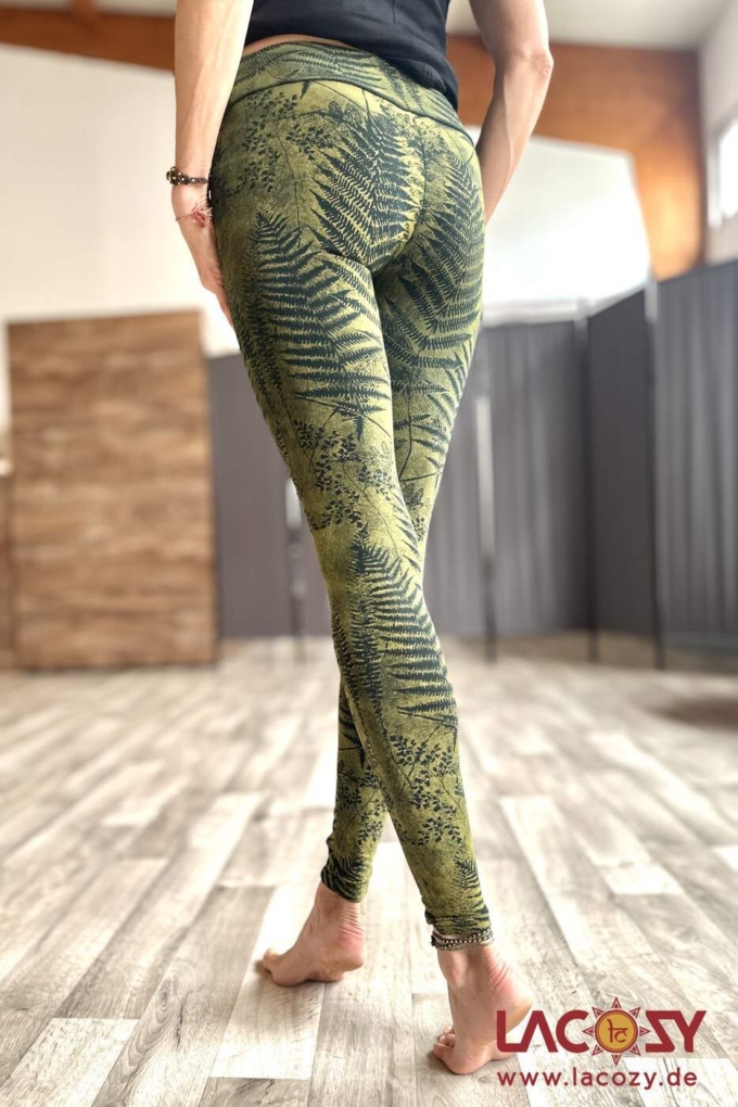 Leggins mit FARN Musterung | Gelb- Grün