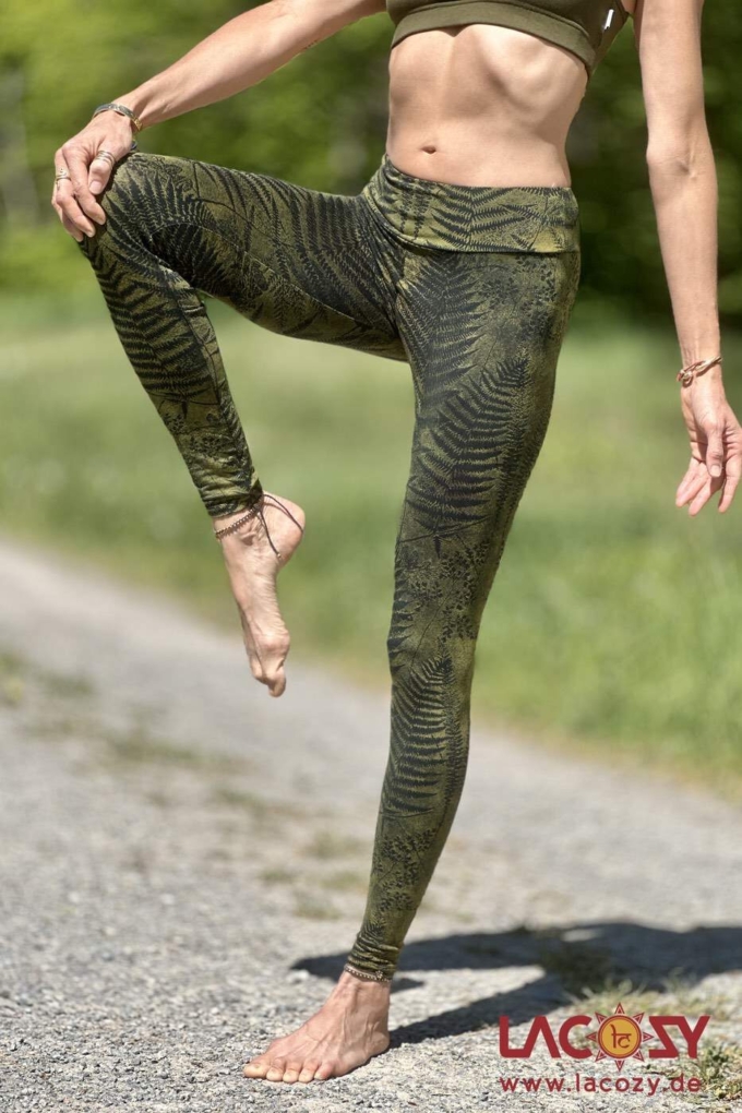 Leggins mit FARN Musterung | Gelb- Grün – Bild 3