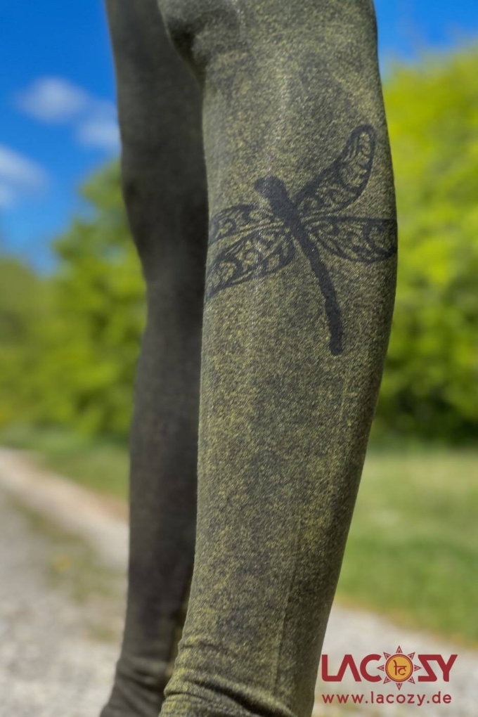 Batik Leggins FAIRYFLY mit LIBELLE | Grün – Bild 6