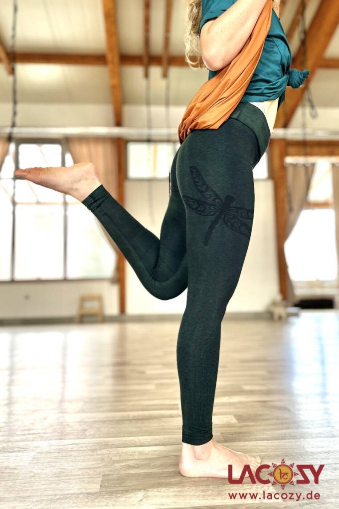 Batik Leggins FAIRYFLY mit LIBELLE | Petrol – Bild 4