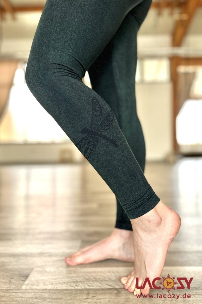 Batik Leggins FAIRYFLY mit LIBELLE | Petrol – Bild 5