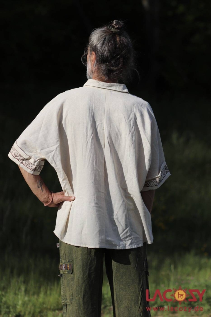 Lässiges unisex Oversize Shirt mit Blockdruck | Hanf – Bild 2