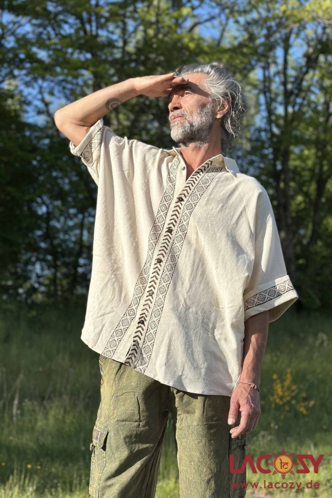 Lässiges unisex Oversize Shirt mit Blockdruck | Hanf – Bild 5