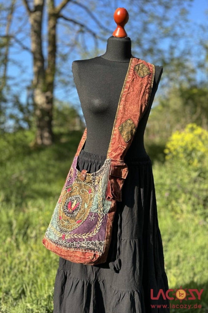 Sadhu Bag Umhängetasche | Hippie Tasche FAIRY | Batik Rot – Bild 2