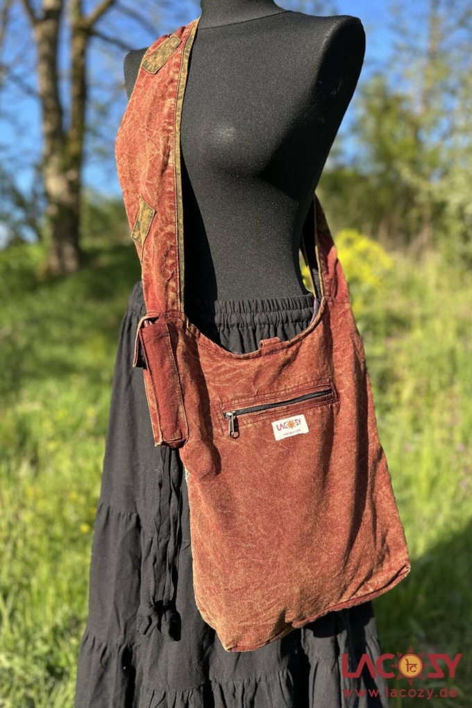 Sadhu Bag Umhängetasche | Hippie Tasche FAIRY | Batik Rot – Bild 3