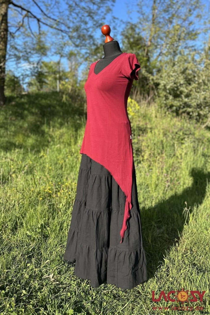 Zipfelshirt Elfen-Top im Hippie-Style | Bordeaux – Bild 4