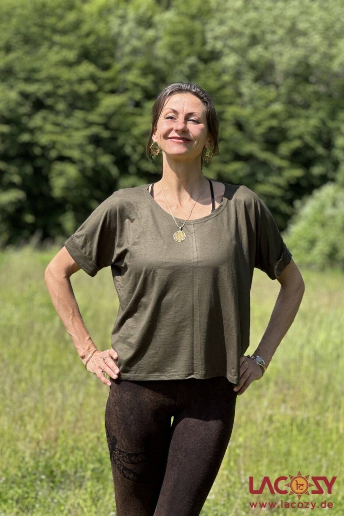 Weiches Basic T-Shirt FIA | Relaxed Yoga Shirt | Khaki