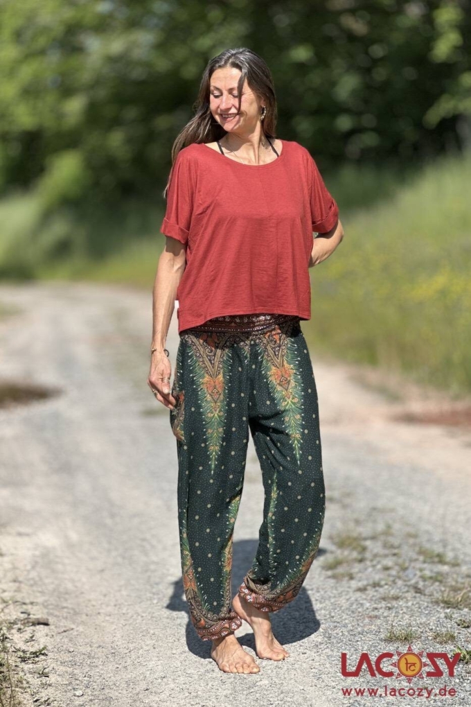 Weiches Basic T-Shirt FIA | Relaxed Yoga Shirt | Rostrot – Bild 3