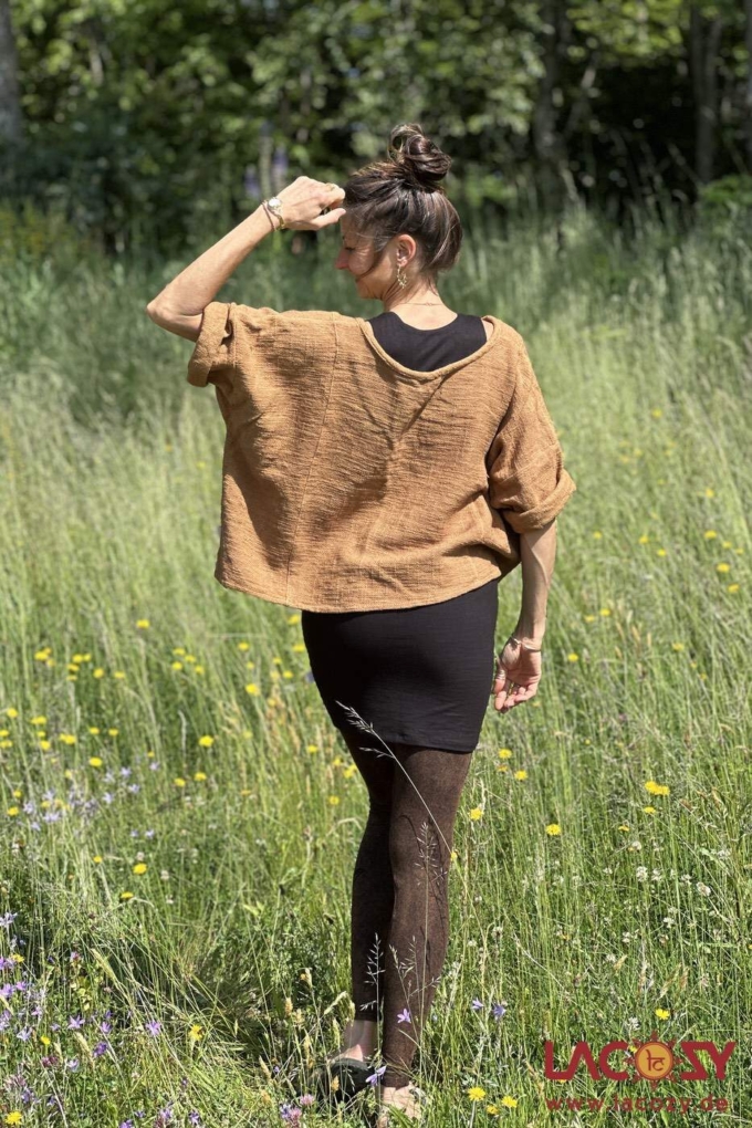 Weites Cropped Shirt ENNI aus Baumwolle | Masala – Bild 2