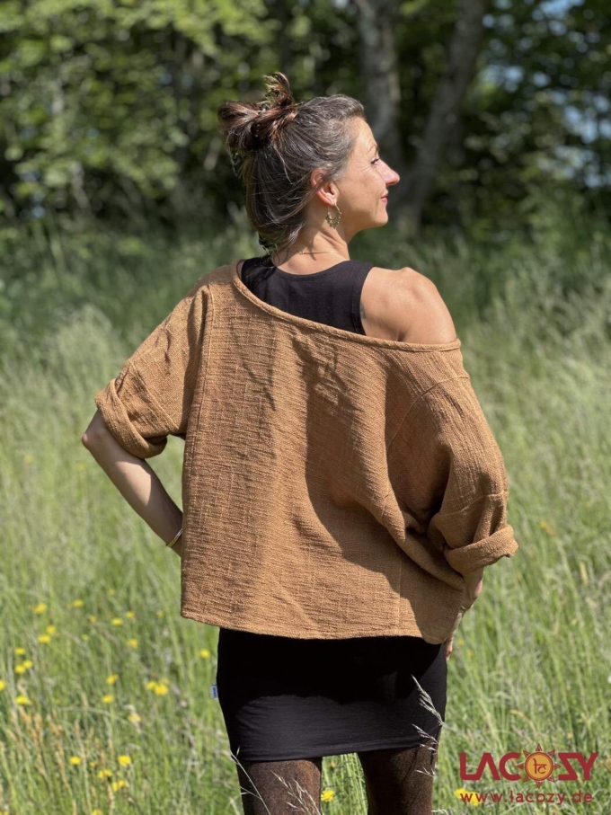 Weites Cropped Shirt ENNI aus Baumwolle | Masala – Bild 3