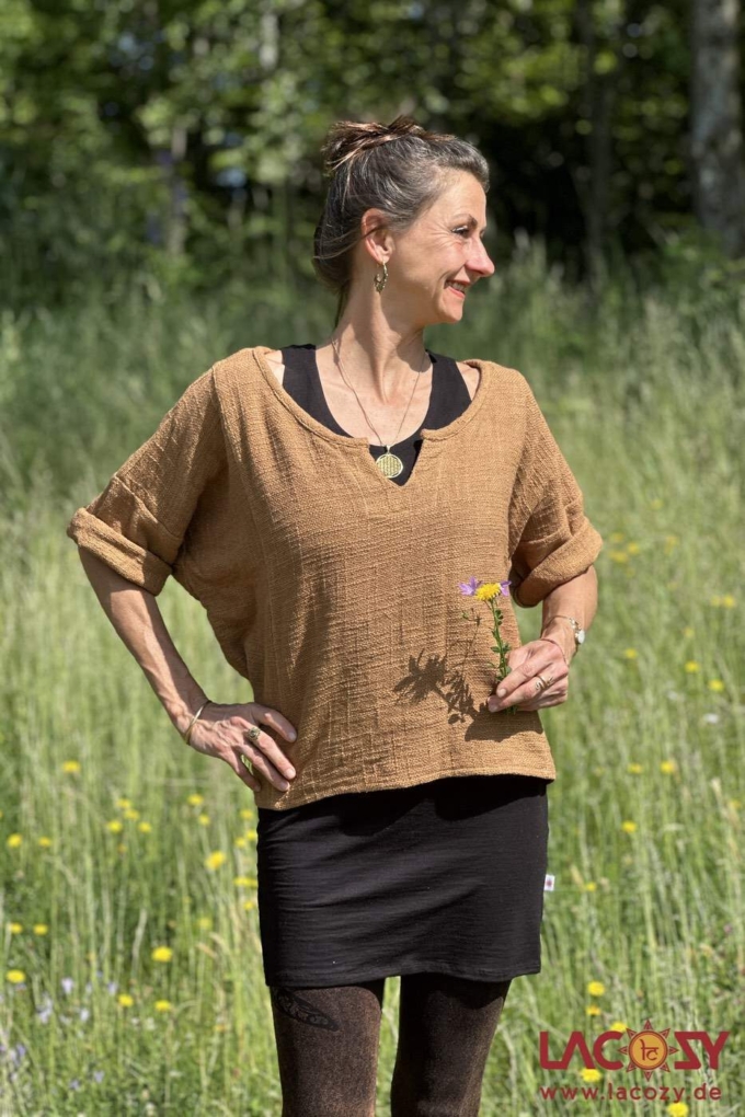 Weites Cropped Shirt ENNI aus Baumwolle | Masala – Bild 4