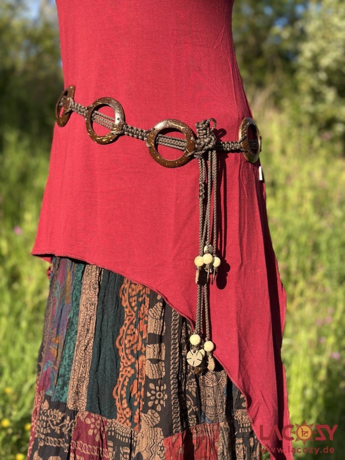 Kokosnuss Gürtel | Hippie Boho Gürtel im Naturlook COCO2 – Bild 3