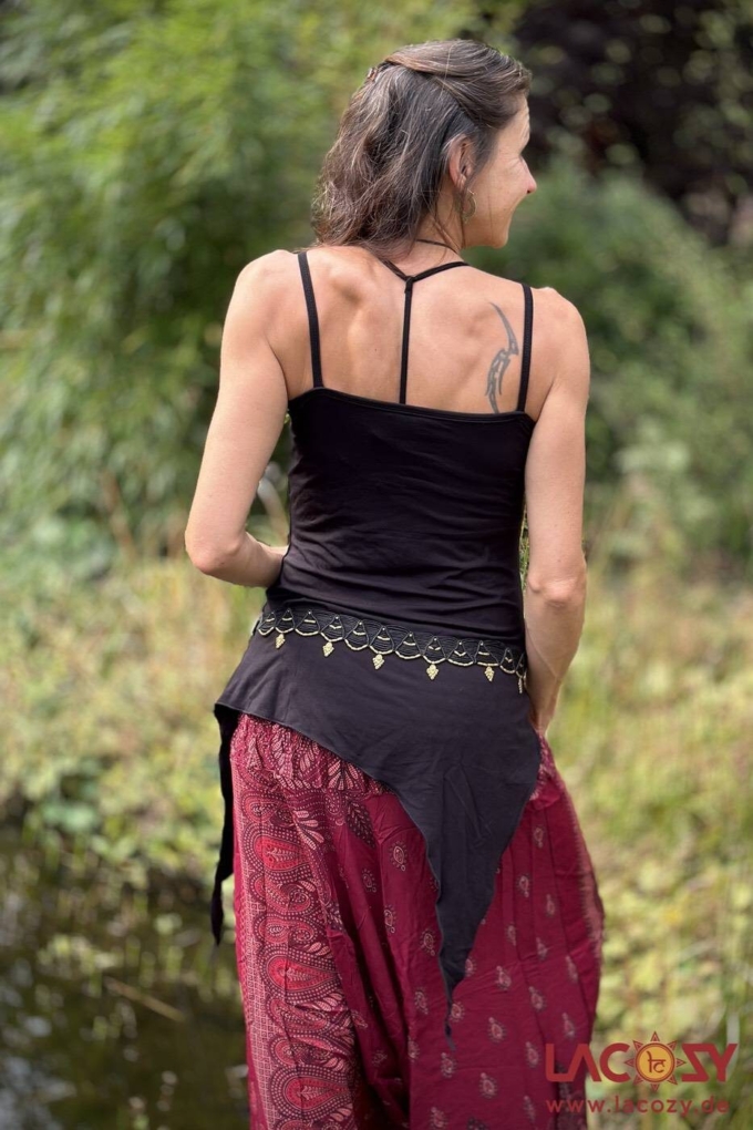 Makramee Gürtel | Hippie Boho Gürtel | Schwarz – Bild 5